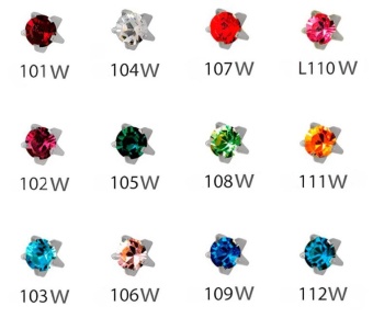 ГОРОСКОП Серьги для пирсинга - крапан большие,  среднии , маленькие, основание под золото или серебро